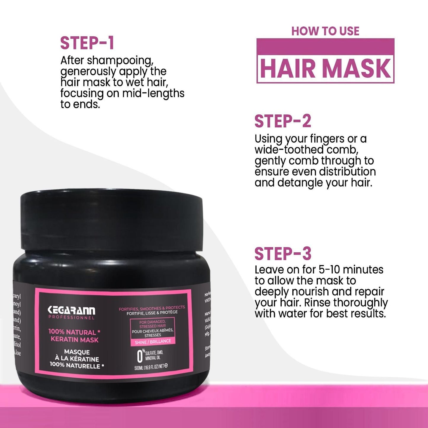 Ultra Repairing Hair Mask with Keratin for Damaged and Stressed Hair (Pack of 2)