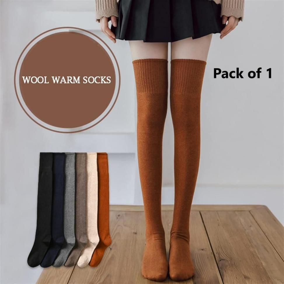 Wool Warm High Thigh Socks